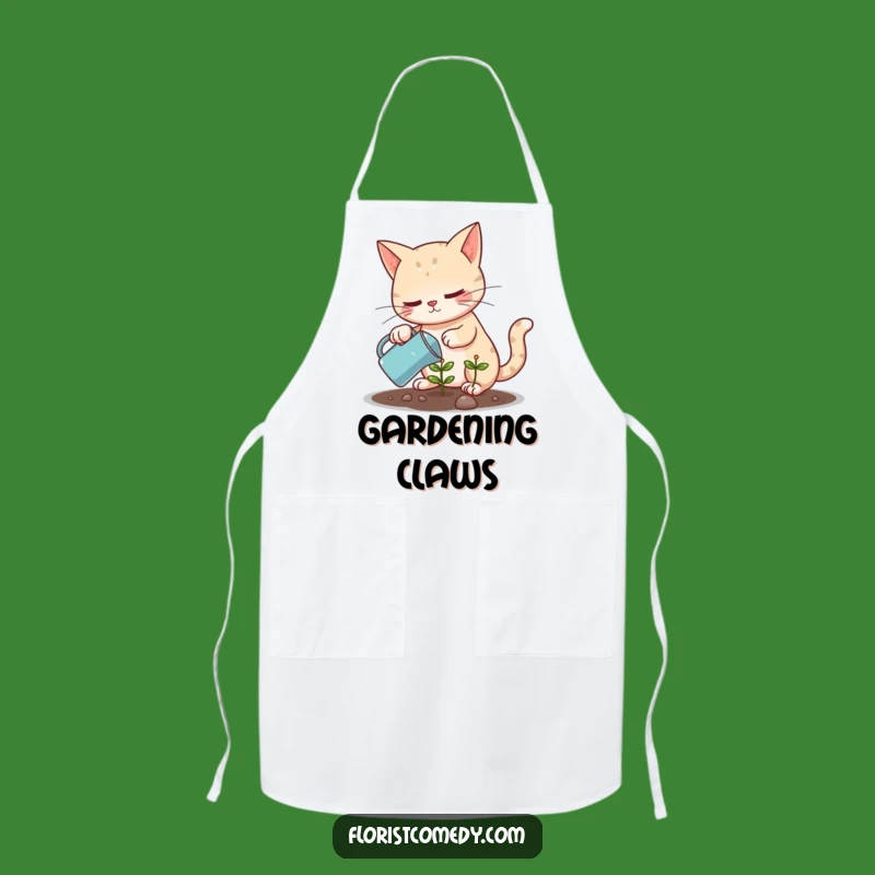 Funny Cat Plant Apron - Garden with Determination & Humor
