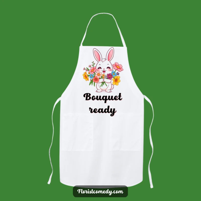 Funny Rabbit Flower Apron - Garden & Grill with a Smile