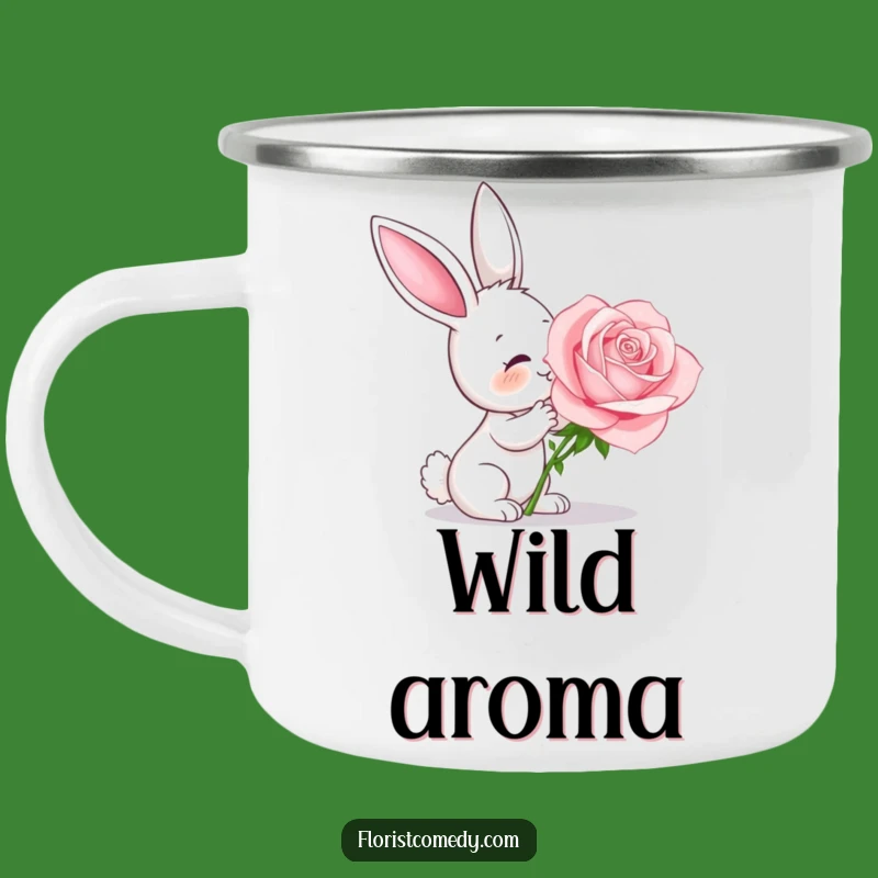 Funny Bunny Rose Camping Mug - Explore Nature's Delights