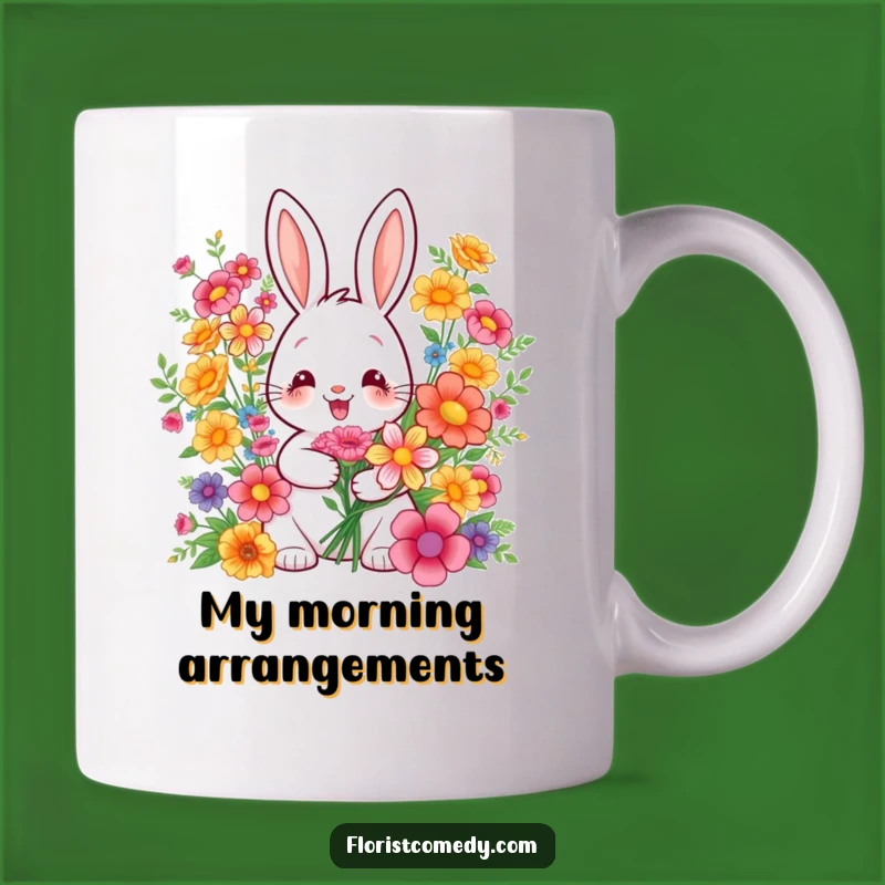 Funny Rabbit Bouquet Arranger Mug: A Cheerful Gift for Flower Lovers