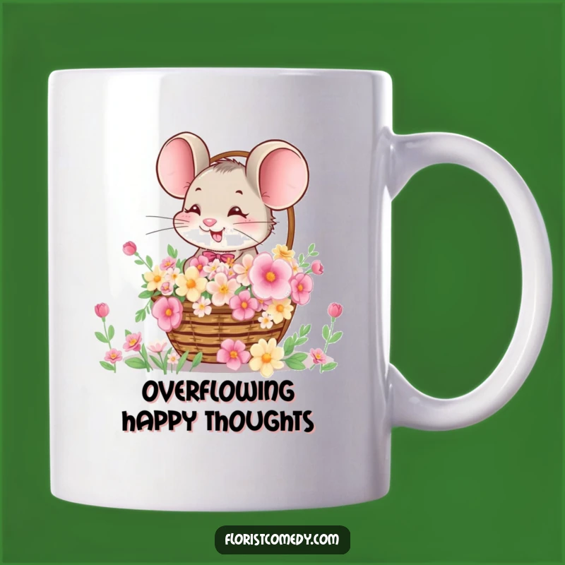 Funny Mouse Flower Basket Mug: A Cheerful Gift for Joyful Mornings