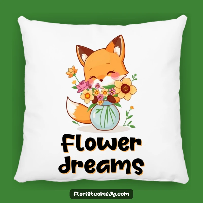 Funny Fox Flower Pillow - Cozy Comfort with Artistic Charm