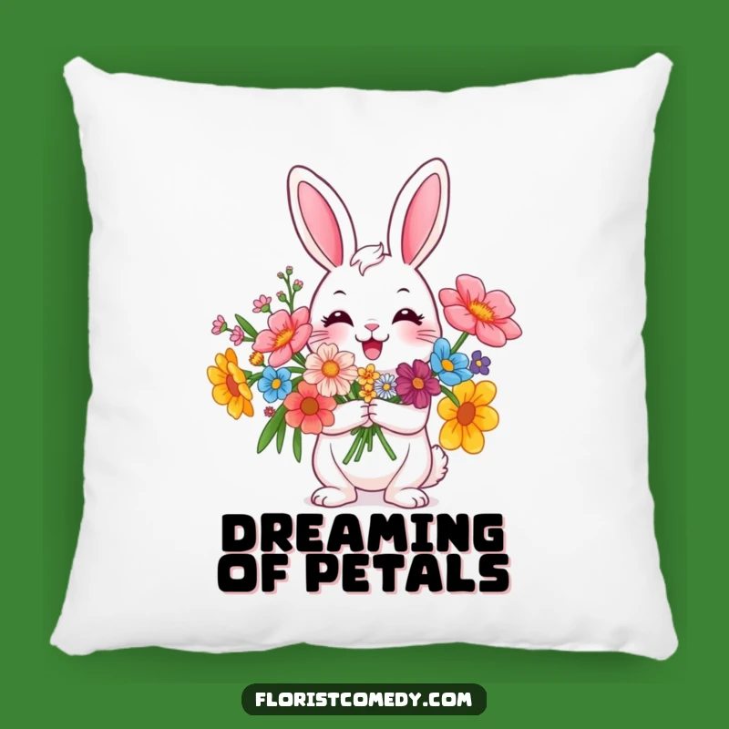 Funny Rabbit Flower Pillow - Cozy Comfort & Floral Smiles