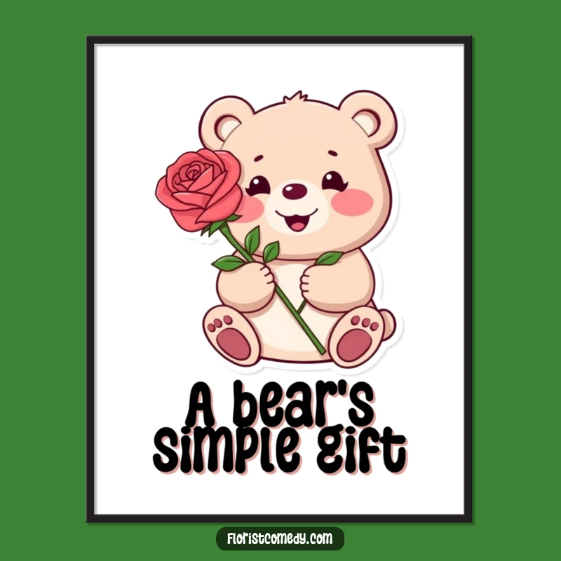Funny Bear Rose Digital Art: Instant Sweetness for Your Walls