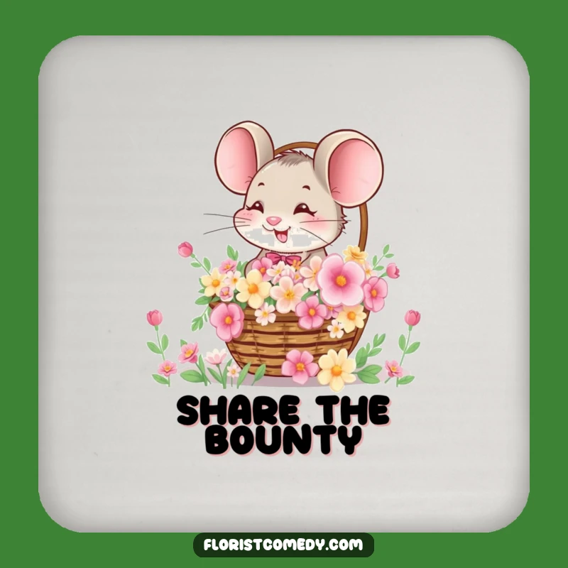 Funny Mouse Flower Coaster: Protect Surfaces with Giggles and Blooms