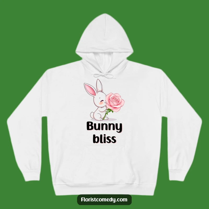 Cozy Funny Bunny Rose Hoodie - Warm Hugs & Floral Delights