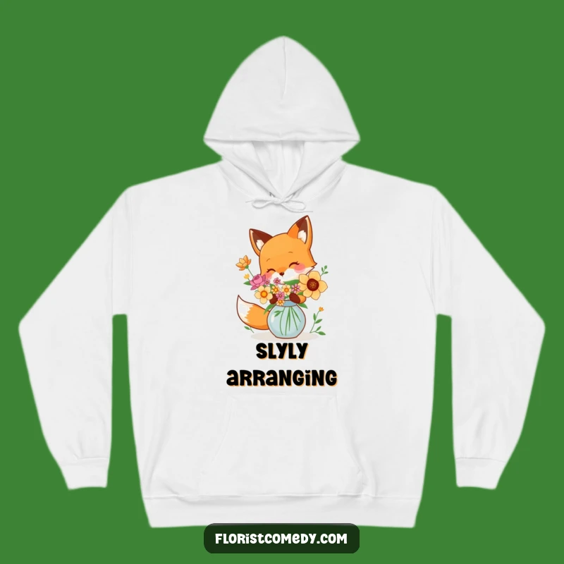 Cozy Funny Fox Flower Hoodie - Warmth & Artistic Flair