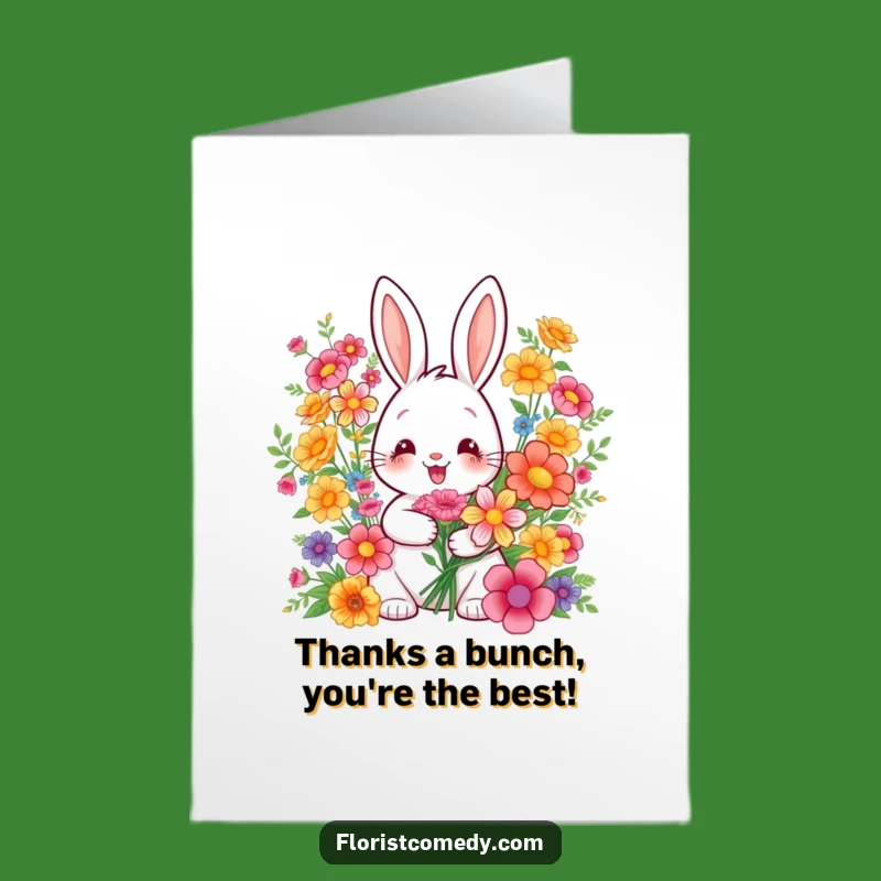 Free Printable Thank You Card: Rabbit Bouquet Arranger