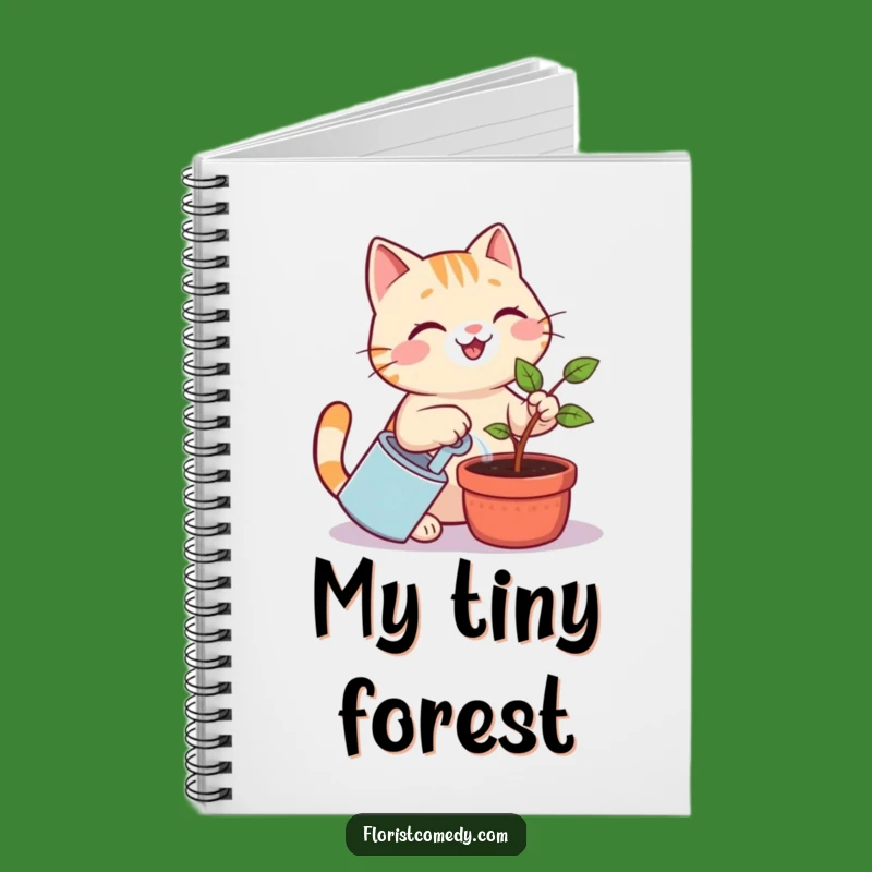 Funny Cat Gardener Notebook: Cheerful Kitty Watering Plant Journal, Creative Funny Gift for Writers