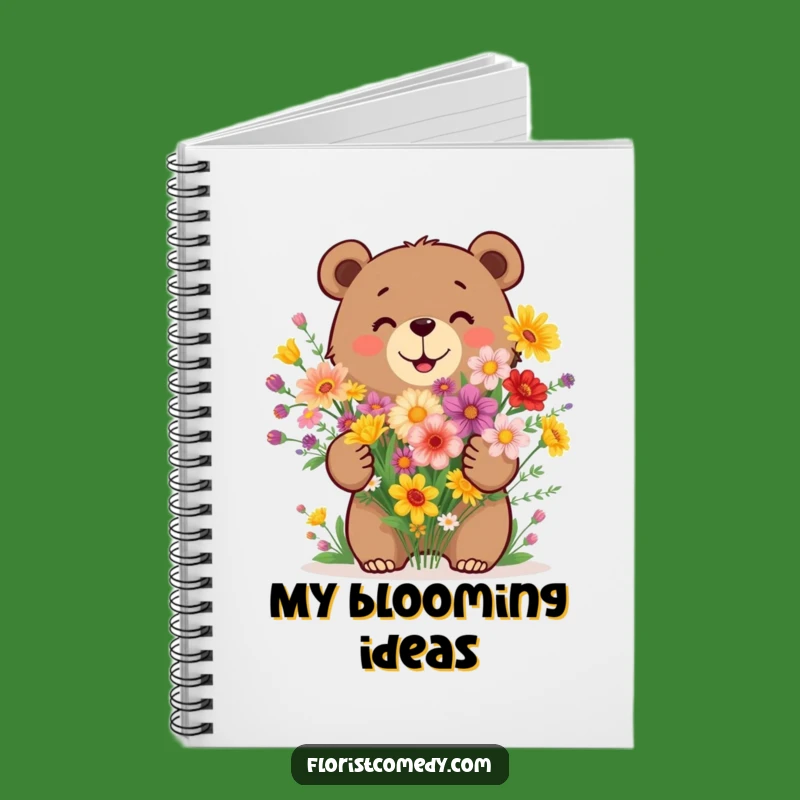 Funny Bear Wildflower Bouquet Notebook: Jot Down Ideas with Floral Fun