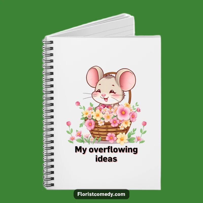 Funny Mouse Flower Basket Notebook: Jot Down Ideas with Joy