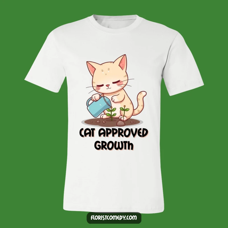 Funny Determined Cat Plant Tee - Grow with Humor Apparel