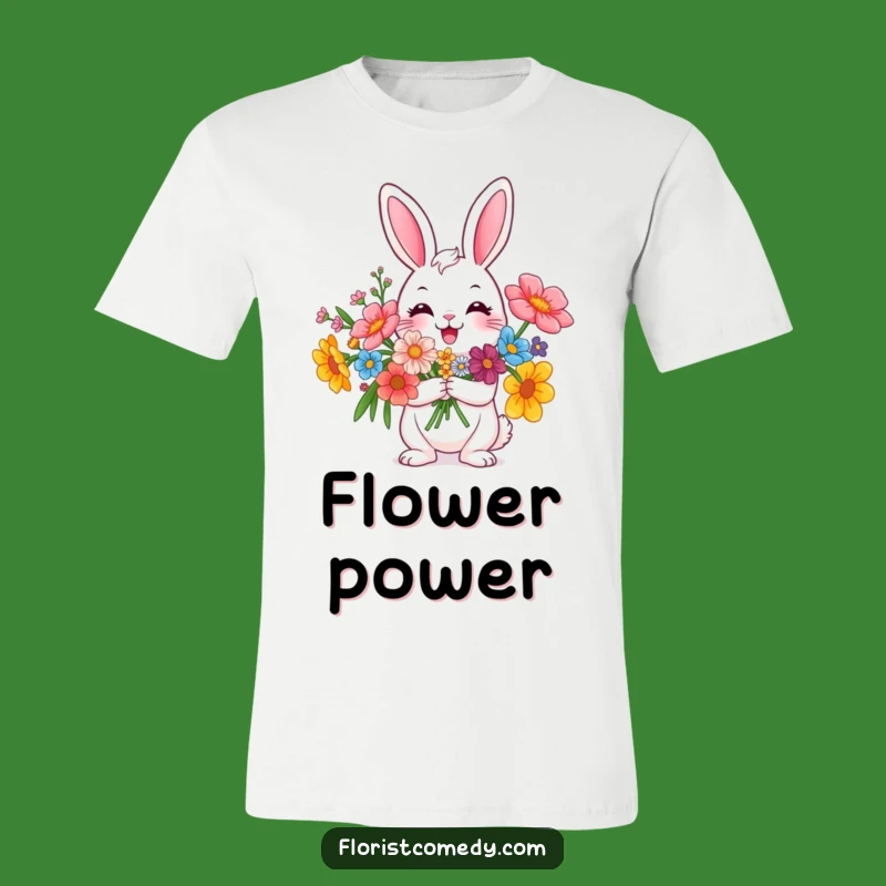 Funny Rabbit Flower Bouquet Tee - Wear Your Happiness Brightly