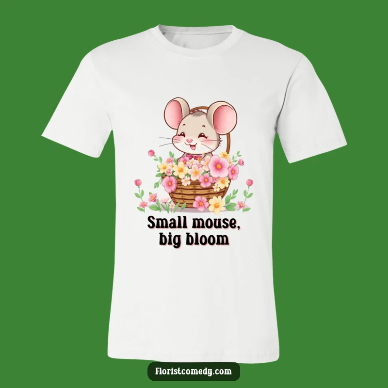 Funny Mouse Flower Basket T-Shirt: Wear Your Joyful Spirit
