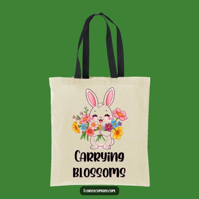 Funny Rabbit Flower Bouquet Tote Bag - Carry Joy & Blooms