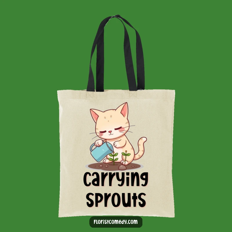 Funny Cat Plant Tote Bag - Carry Your Green Thumb with Pride